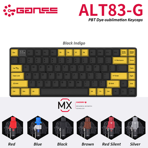 Teclado mecánico para jugar con teclas PBT, Original, inalámbrico, Cherry MX, GANSS ATL83-G, 2,4 GHz, puerto USB tipo C ► Foto 1/6