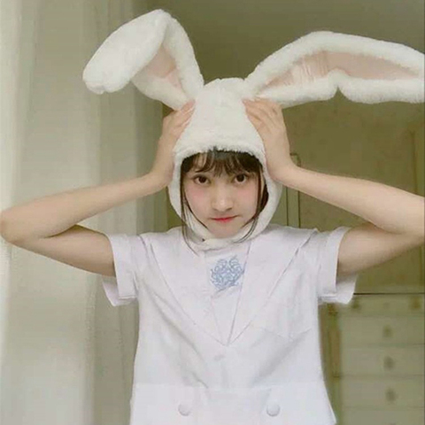 Cute Girl Hat Plush Rabbit Bunny Ears Hat Earflap Cap Head Warmer Head Wear ► Foto 1/6