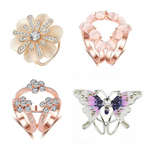 Nueva moda de tricíclicos flor cristal soporte de bufandas broche seda Clips Retro ojo de gato piedra flor broches Pines de la joyería ► Foto 1/6