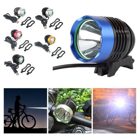 Luces delanteras LED para bicicleta, lámpara recargable por USB con correas de silicona, accesorios para bicicleta ► Foto 1/6