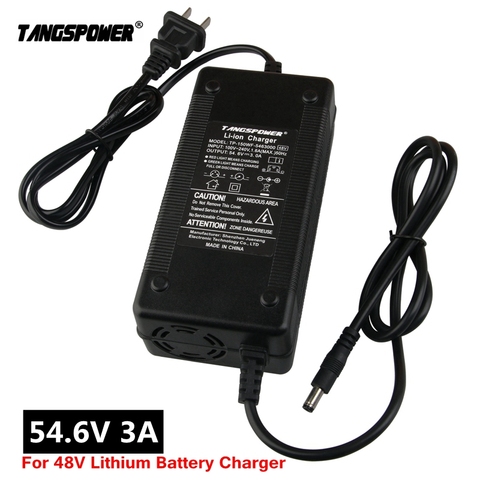 TANGSPOWER cargador de batería de litio 54,6 V 3A 54.6V3A, cargador de bicicleta eléctrica para 13S 48V, cargador de batería de ion de litio, gran calidad ► Foto 1/6