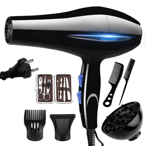 Secador de pelo profesional de 240V, W 2200, 5 engranajes, potente, cepillo para peluquería, herramientas de salón, ventilador ► Foto 1/6