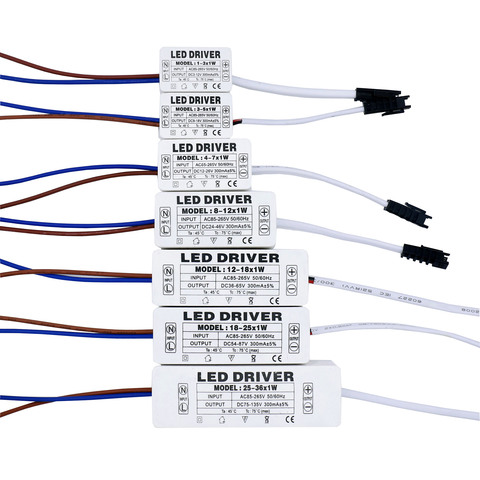 Controlador LED de 300mA, 1W, 3W, 5W, 10W, 15W, 18W, 20W, 25W, 30W, 36W, Unidad de fuente de alimentación LED AC85-265V, transformadores de iluminación para luces LED DIY ► Foto 1/6