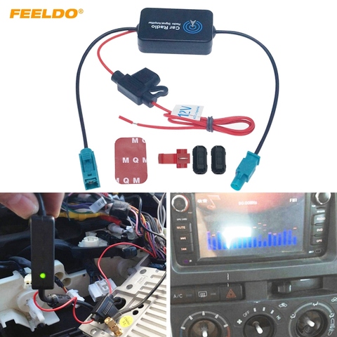 FEELDO-Amplificador de señal de antena aérea para coche, Radio de 12V, con conector FAKRA II # AM1051, 1 Juego ► Foto 1/6