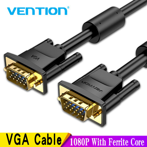 Vención de La VGA Cable macho a macho 1080P 1m 1,5 m 5m 10m 20m Cabo 15 Pin Cable de Cable para computadora Monitor proyector VGA Cable ► Foto 1/1