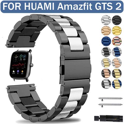 Correa de acero inoxidable para reloj Huami Amazfit GTS 2, accesorios de pulsera de Metal de 20/22mm para Amazfit GTS 2e 2mini ► Foto 1/6