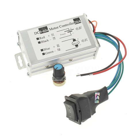 Controlador de velocidad del Motor, controlador de regulador PWM Reversible, DC 9V 12V 24V 48V 60V 20A ► Foto 1/6