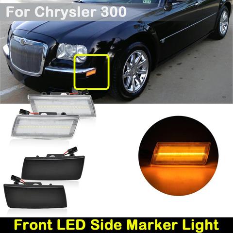 Para Chrysler 300 2005-2014 lente clara o ahumada LED de posición lateral ámbar frontal de coche Luz de señal de giro ► Foto 1/6