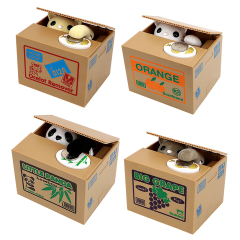 Hucha automática con forma de gato Panda para niños, caja electrónica para guardar dinero, regalo para niños, decoración del hogar ► Foto 1/6