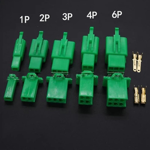 5set 2,8mm 1P 2, P 3P 4P 6P automotriz de alambre eléctrico conector macho hembra Cable Kits enchufes de Terminal de la motocicleta coche verde ► Foto 1/6