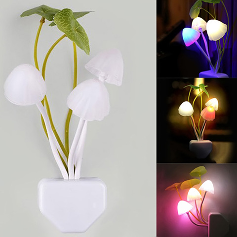 Sensor de luz con forma de seta/rosa, luces de noche de colores, Luminaria LED, lámpara de luz nocturna, decoración del hogar, 110V-220V, enchufe Americano/europeo ► Foto 1/6