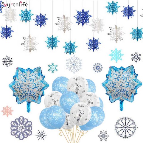 Decoración navideña de copos de nieve, globo colgante de copo de nieve, pegatina de copo de nieve, decoraciones para el hogar ► Foto 1/5