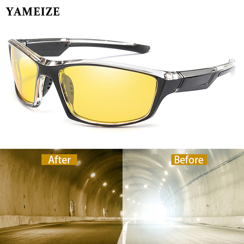 YAMEIZE-Gafas de sol polarizadas para conducir para hombre, lentes de visión nocturna reflejo, amarillas, para Conductor de pesca ► Foto 1/6