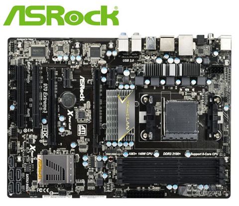 ASRock-placa base para ordenador de escritorio, 970, Extreme3, Socket AM3 + AM3 DDR3, para AMD CPU PC ► Foto 1/3
