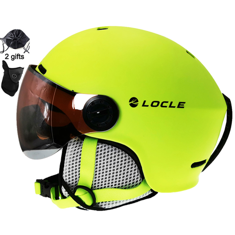 LOCLE-casco de esquí ultraligero PC + EPS CE EN1077, para hombre y mujer, para deportes al aire libre, Snowboard/Monopatín ► Foto 1/6