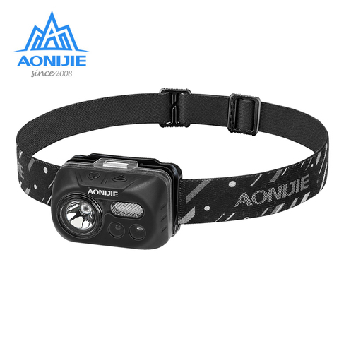 AONIJIE-faro frontal LED sensible al agua, luz con Sensor para correr, pescar, acampar, senderismo y ciclismo, E4031 ► Foto 1/6