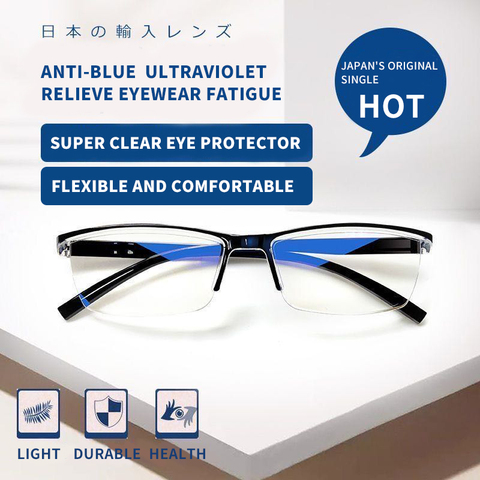 Gafas de lectura Anti blu-ray, gafas con media montura Ultra ligera, gafas de prescripción Retro Para hombres y mujeres + 100 A + 400 ► Foto 1/6