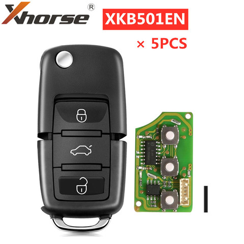 XHORSE XKB501EN-llave remota Universal con cable para VW B5 tipo 3 botones para llave VVDI herramienta versión en inglés 5 unids/lote ► Foto 1/4