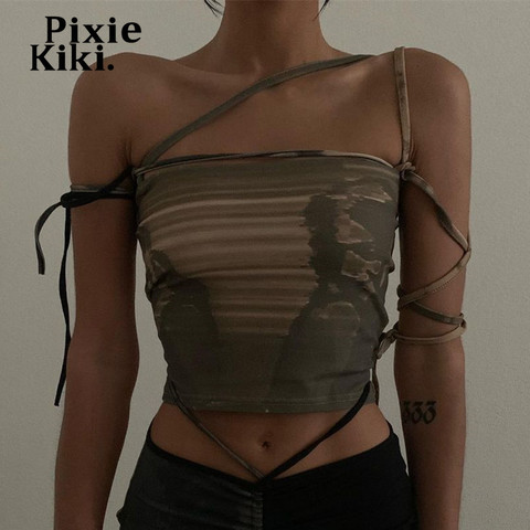 PixieKiki-Camiseta sin mangas estética Grunge para mujer, ropa Sexy con estampado de hada Cyber Y2k, Tops cortos sin tirantes, P33-AH10 de verano 2022 ► Foto 1/6