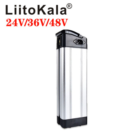 LiitoKala v 24v 36v 48v 12ah 15ah 20ah de fishli-ion de 36v 48v 48v pescado de plata de descarga inferior e-Batería de bicicleta ► Foto 1/6