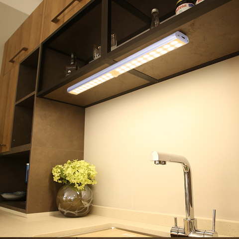 Luz LED para debajo de gabinete inalámbrico recargable por USB, luces de noche para armario, cocina, lámpara de pared magnética para escaleras ► Foto 1/6