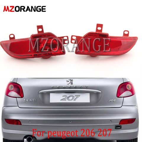 Luz de parachoques trasero para coche, Luz antiniebla de parada de freno, intermitente, Color rojo, para Peugeot 206 plus 207 Hatchback Sedan ► Foto 1/6