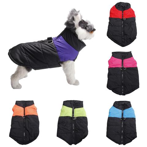 S-5XL-ropa de invierno para perros y cachorros, abrigos con cremallera, chaleco cálido e impermeable, ropa de camiseta, abrigo grueso informal con hebilla ► Foto 1/6