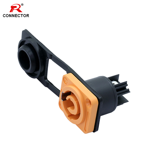 1pc impermeable conector Powercon NAC3MPA-1 3 pines 250V 20A hembra chasis enchufe de montaje de Panel naranja Color ► Foto 1/6