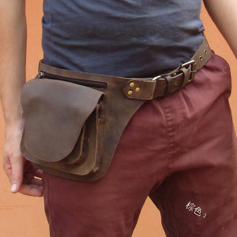 Bolsa Medieval con bolsillo Vikingo, cinturón de cuero, billetera Steampunk, Caballero pirata, traje de disfraz, accesorio Cosplay para adulto ► Foto 1/5