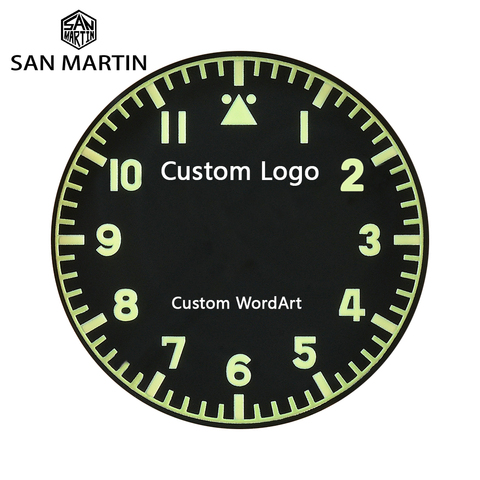 Servicio de personalización de reloj San Martin, marca de Dial personalizada, lema, aniversarios, dibujo con palabras, cumpleaños, Etc. Funda trasera láser ► Foto 1/6