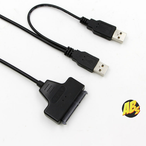 Adaptador SATA-USB 2,0 para HDD, SSD, USB 2,0 a pulgadas, 7 + 15 Pines, adaptador SATA para disco duro SSD ► Foto 1/6