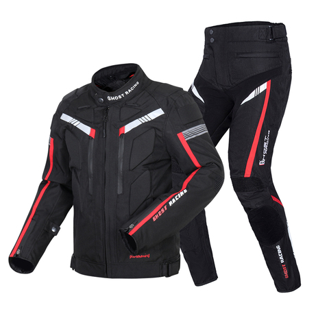 GHOST-Chaqueta de Moto de carreras para hombre, chaqueta impermeable para Moto a prueba de frío, para otoño e invierno, color negro ► Foto 1/6