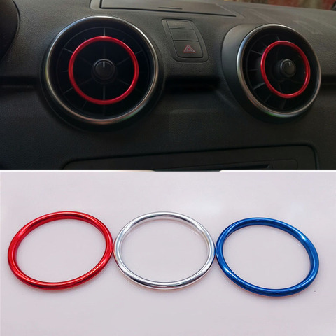 Accesorios de coche 4 Uds para Audi A1 2014-2017 aleación de aluminio salida de aire pegatina/panel de instrumentos decoración para salida de aire anillo ► Foto 1/6