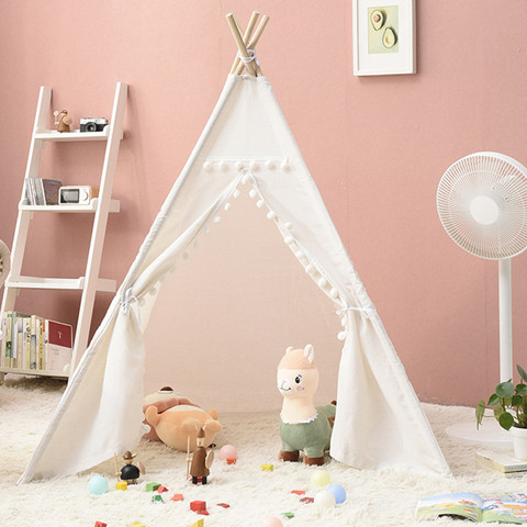 Tienda Tipi portátil para niños, Casa Infantil para niña, cabaña, decoración, alfombra, luces LED ► Foto 1/6