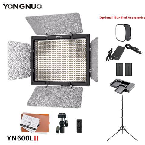 YONGNUO-Lámpara LED para fotografía YN600L II, foto de cámara, vídeo de 3200-5500k, luz de relleno para maquillaje, TikTok opcional con trípode de batería ► Foto 1/6