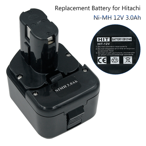 3000mAh Ni-MH batería para HITACHI 12V EB1230R EB1230X EB1212S EB1214S EB1220BL EB1233X WR12DMR DS12DVF3 herramientas a batería ► Foto 1/6