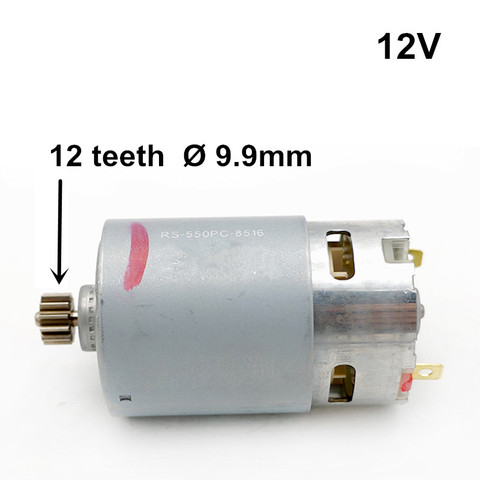 12 dientes 12V Motor para reemplazar BOSCH 2 609 de 120 de 259 GSR12V GSR12-2 GSB12VE-2 GDR12V RS-550PC-8019 Taladro Inalámbrico conductor ► Foto 1/3