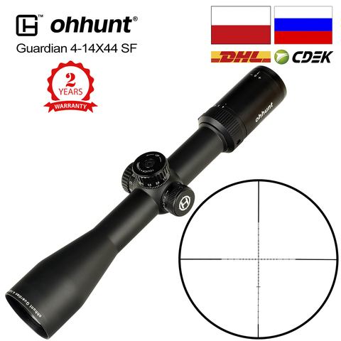 Ohhunt-mira telescópica de Rifle de caza Guardian 4-14X44 SF, tubo lateral de 30mm, paralaje táctico, con cubierta de KillFlash y anillos de montaje ► Foto 1/6