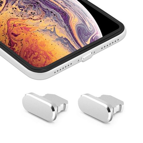 Base de carga antipolvo para teléfono móvil, cubierta de Metal colorida para iPhone X, XR Max, 8, 7, 6S Plus, accesorios de teléfono móvil ► Foto 1/6