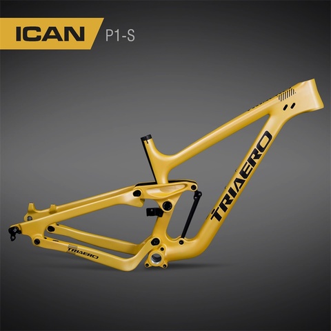 ICAN-Cuadro de bicicleta de montaña de carbono con suspensión trasera, 27.5er, personalizado, 130 viajes, 200X51mm, P1, gran oferta ► Foto 1/6