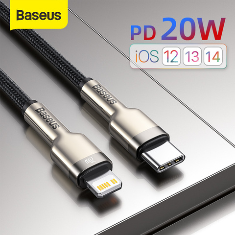 Baseus USB-C Cable para iPhone 12 Pro Max PD 20W rápido Cable de carga para iPhone 11 8 USB cargador Cable de tipo C para Macbook Pro ► Foto 1/6