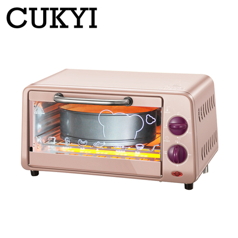 CUKYI-horno eléctrico de 9L para el hogar, minihorno con temporizador, máquina de hornear, galleta de pez, pastel, 800w ► Foto 1/2