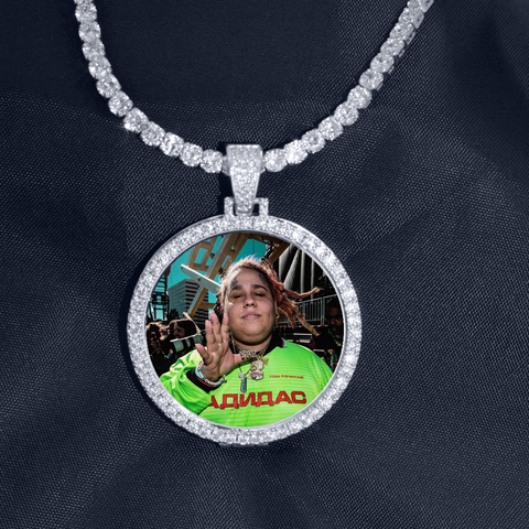 Collar con colgante de medallones de foto hechos a medida para hombre, cadena de tenis de 4mm, Color dorado y plateado, Circonia cúbica Iced Out, regalo de joyería de Hip hop ► Foto 1/6