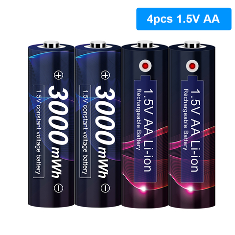 Batería recargable AA de 1,5 V, batería de iones de litio de 1,5 MWh, AA, para relojes, ratones y ordenadores, 1,5 V, AA ► Foto 1/6