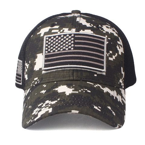 De alta calidad de la bandera de Estados Unidos de camuflaje gorra de béisbol para los hombres del sombrero del Snapback Ejército Americano bandera gorra de béisbol hueso de camionero ► Foto 1/6