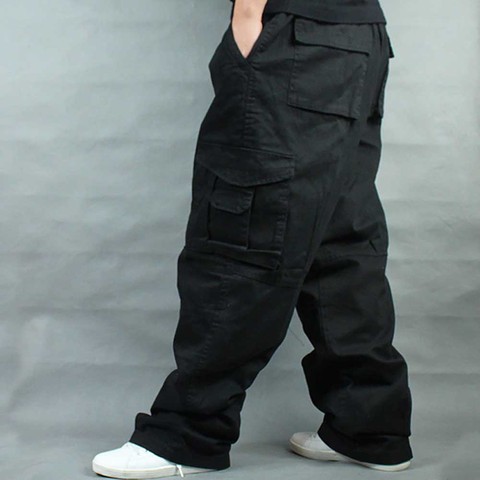 Pantalones bombachos de algodón para hombre, pantalón suelto holgado de pierna ancha, estilo Hip Hop, informal, de talla grande, para correr ► Foto 1/6