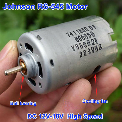 Motor de RS-545 JOHNSON HC685G, 12V, 18V, 25000RPM, con ventilador de refrigeración, rodamiento de bolas, gran potencia de alta velocidad para herramientas eléctricas de perforación ► Foto 1/4