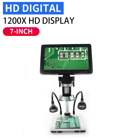 Microscopio digital de 1200x, lupa industrial con control de cable, HD de vídeo electrónico 12MP, reparación de soldadura de teléfono ► Foto 1/6