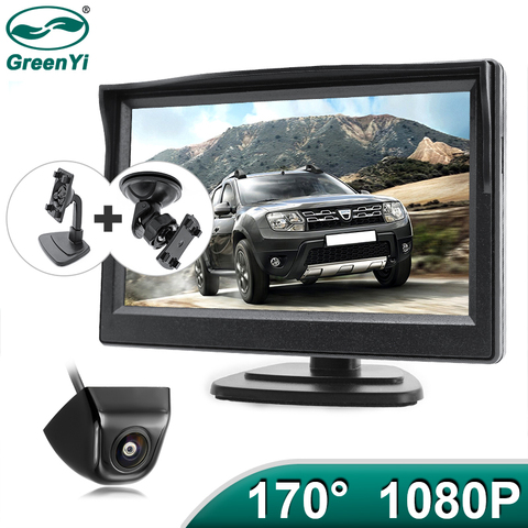 GreenYi-Monitor AHD de 5 pulgadas, 1920x1080P, alta definición, 170 grados, visión nocturna, cámara de vehículo, marcha atrás para coche ► Foto 1/6