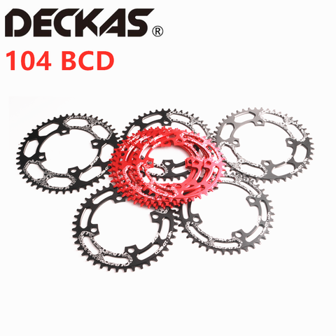 DECKAS-platos y bielas redondos para bicicleta de montaña, de aluminio, angostos y anchos, 104BCD, 40/42/44/46/48/50/52T, BCD 104 ► Foto 1/6